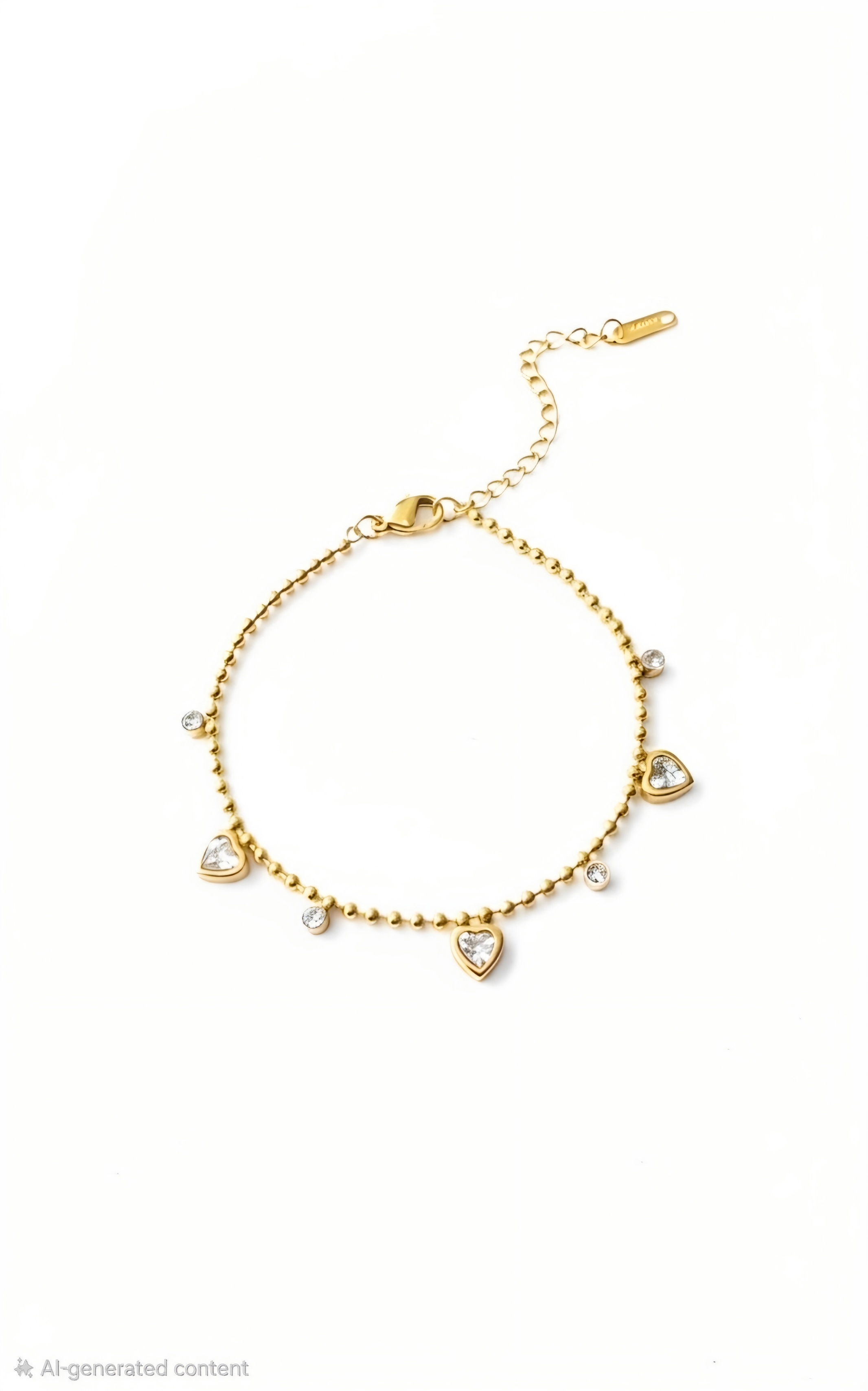 Beaded Heart Charm Bracelet